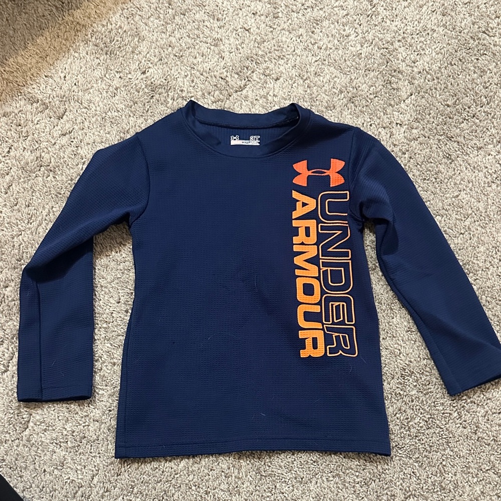 Under Armour Kids Blue and Orange Long Sleeve Tee